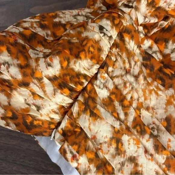 💕Zara Printed Drape Crop Top  Square Neck Orange Floral XS NWOT - Picture 7 of 10